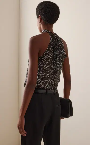 Nili Lotan Alla Dotted Silk Halter Top | Thumbnail 4 Nili Lotan Alla Dotted Silk Halter Top | Thumbnail 4