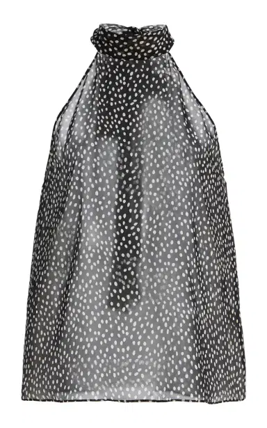 Nili Lotan Alla Dotted Silk Halter Top | Thumbnail 1 Nili Lotan Alla Dotted Silk Halter Top | Thumbnail 1