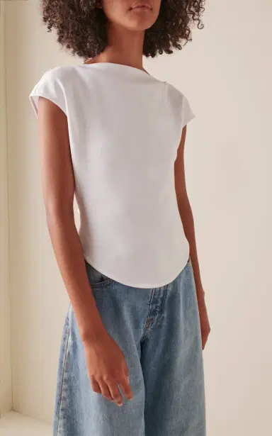 ALAÏA Tailored Cotton-Blend T-Shirt | Thumbnail 2 ALAÏA Tailored Cotton-Blend T-Shirt | Thumbnail 2