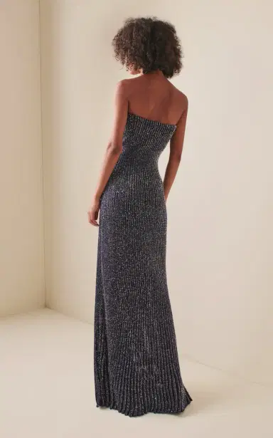 ALAÏA Strapless Ribbed-Knit Maxi Dress | Thumbnail 4