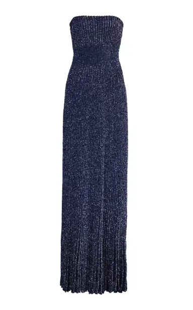 ALAÏA Strapless Ribbed-Knit Maxi Dress | Thumbnail 1