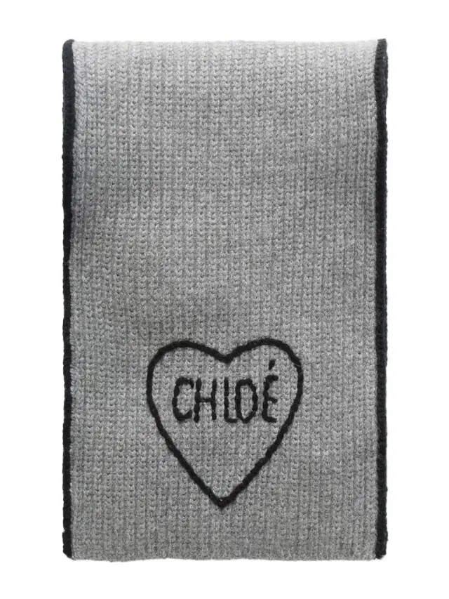 Embroidered Ribbed Wool And Cashmere-blend Scarf