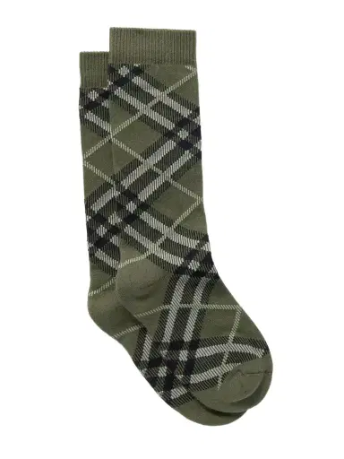 Burberry Checked Cotton-blend Jacquard Socks | Thumbnail 1 Burberry Checked Cotton-blend Jacquard Socks | Thumbnail 1