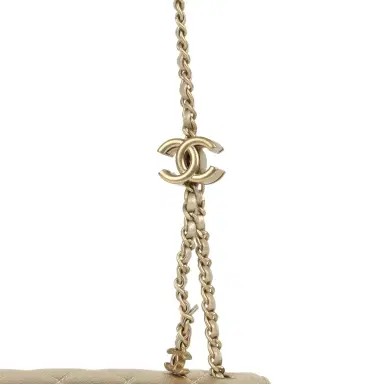 Chanel Chanel Mini CC Crush Flap Bag Light Gold Metallic Caviar Brushed Light Gold Hardware | Thumbnail 8