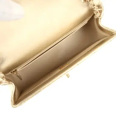 Chanel Chanel Mini CC Crush Flap Bag Light Gold Metallic Caviar Brushed Light Gold Hardware | Thumbnail 9