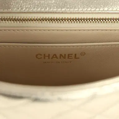 Chanel Chanel Mini CC Crush Flap Bag Light Gold Metallic Caviar Brushed Light Gold Hardware | Thumbnail 10