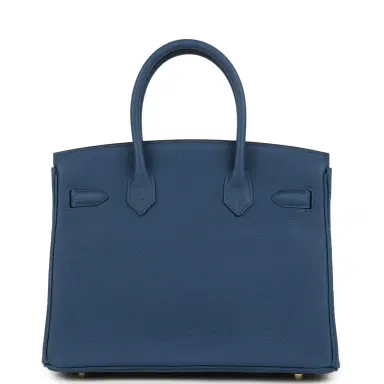 HERMÈS Hermes Birkin 30 Bleu Tie Togo Permabrass Hardware | Thumbnail 4 HERMÈS Hermes Birkin 30 Bleu Tie Togo Permabrass Hardware | Thumbnail 4