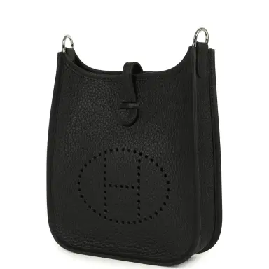 HERMÈS Hermes Evelyne TPM Black Clemence Palladium Hardware | Thumbnail 2 HERMÈS Hermes Evelyne TPM Black Clemence Palladium Hardware | Thumbnail 2