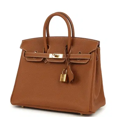 HERMÈS Pre-owned Hermes Birkin 25 Gold Togo Gold Hardware | Thumbnail 5 HERMÈS Pre-owned Hermes Birkin 25 Gold Togo Gold Hardware | Thumbnail 5