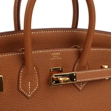 HERMÈS Pre-owned Hermes Birkin 25 Gold Togo Gold Hardware | Thumbnail 7 HERMÈS Pre-owned Hermes Birkin 25 Gold Togo Gold Hardware | Thumbnail 7