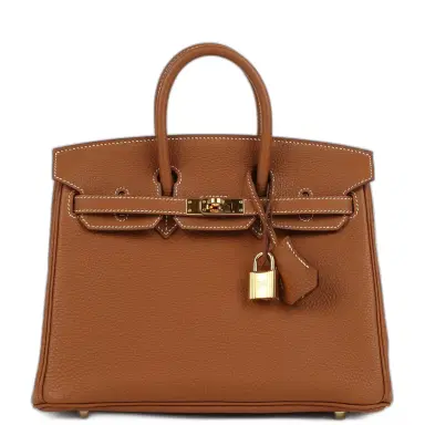 HERMÈS Pre-owned Hermes Birkin 25 Gold Togo Gold Hardware | Thumbnail 1 HERMÈS Pre-owned Hermes Birkin 25 Gold Togo Gold Hardware | Thumbnail 1