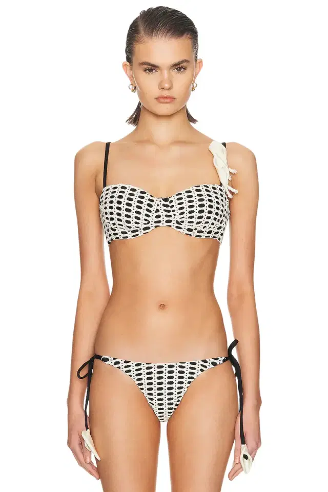 PatBO Selene Mesh Color Block Bikini Top