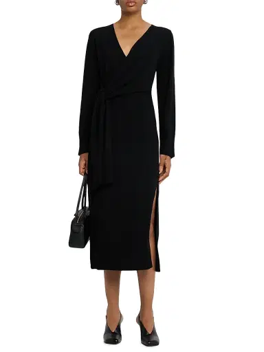 Simkhai Women's Skyla Cashmere-Blend Wrap Dress - Black - Size XS | Thumbnail 2