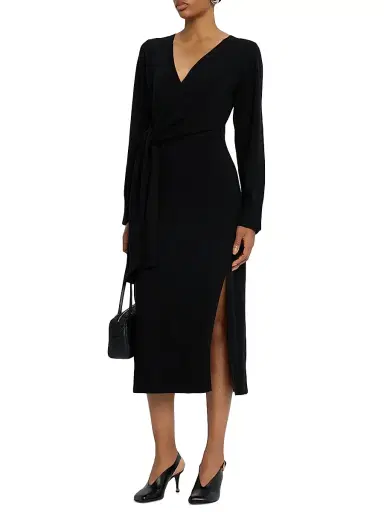 Simkhai Women's Skyla Cashmere-Blend Wrap Dress - Black - Size XS | Thumbnail 3
