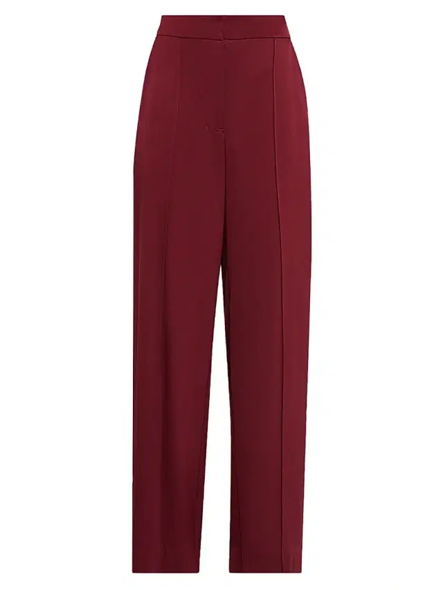 Women's Kyra Satin Wide-Leg Pants - Oxblood