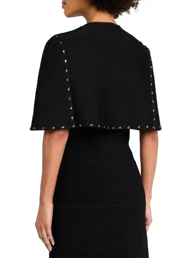 Hervé Léger Women's The Juliette Embellished Cape - Black - Size XXS | Thumbnail 4