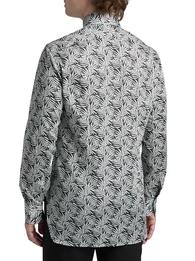 Kiton Men's Leaf Print Stretch-Cotton Shirt | Thumbnail 5