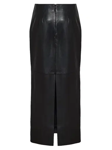 Armarium Women's Jackie Leather Pencil Midi-Skirt - Black | Thumbnail 3 Armarium Women's Jackie Leather Pencil Midi-Skirt - Black | Thumbnail 3