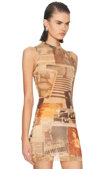 Jean Paul Gaultier Mesh Printed Journal Tank Top | Thumbnail 2 Jean Paul Gaultier Mesh Printed Journal Tank Top | Thumbnail 2