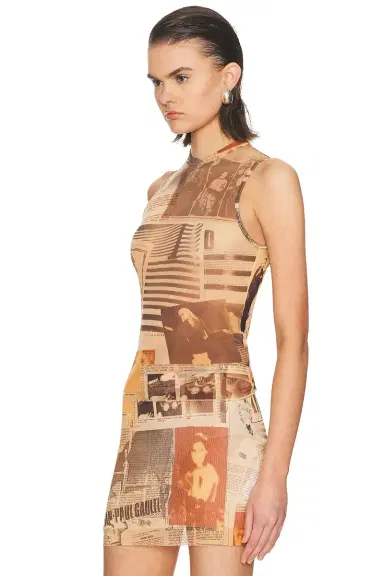 Jean Paul Gaultier Mesh Printed Journal Tank Top | Thumbnail 3 Jean Paul Gaultier Mesh Printed Journal Tank Top | Thumbnail 3