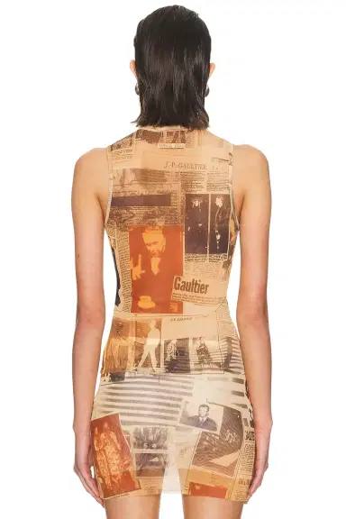Jean Paul Gaultier Mesh Printed Journal Tank Top | Thumbnail 4 Jean Paul Gaultier Mesh Printed Journal Tank Top | Thumbnail 4