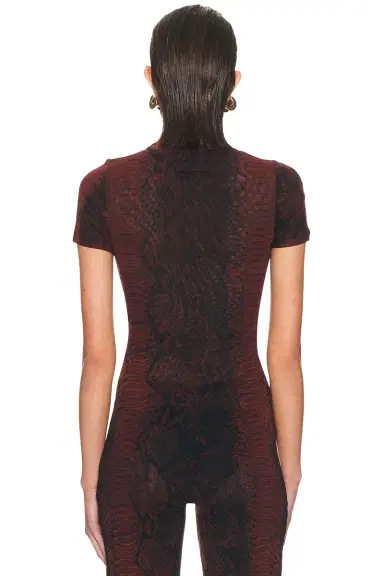 Jean Paul Gaultier Mesh Printed Python Baby Tee | Thumbnail 3 Jean Paul Gaultier Mesh Printed Python Baby Tee | Thumbnail 3