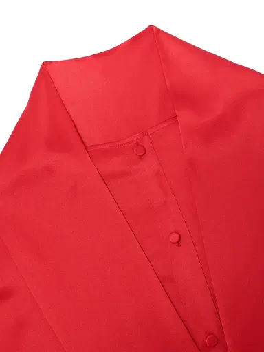 Armarium Women's Elide Silk Tieneck Oversized Shirt - Red | Thumbnail 7 Armarium Women's Elide Silk Tieneck Oversized Shirt - Red | Thumbnail 7