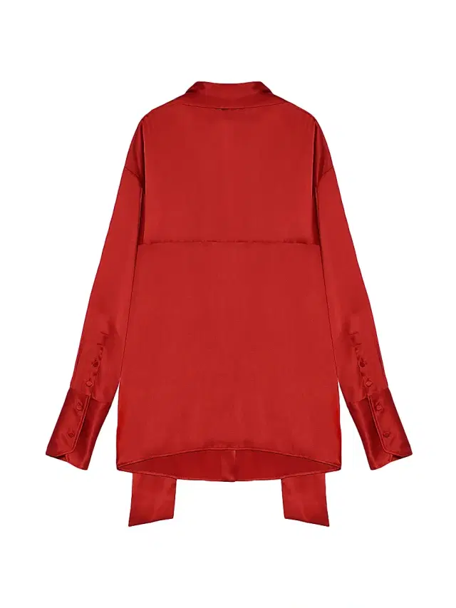 Armarium Women's Elide Silk Tieneck Oversized Shirt - Red