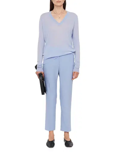 Joseph Women's Cashmere V-Neck Sweater - Light Blue - Size XL | Thumbnail 2