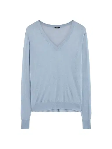 Joseph Women's Cashmere V-Neck Sweater - Light Blue - Size XL | Thumbnail 1