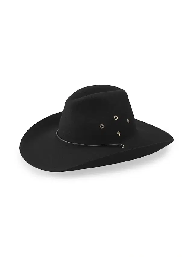 Women's Walker Cowboy Felted Merino Wool Fedora - Black