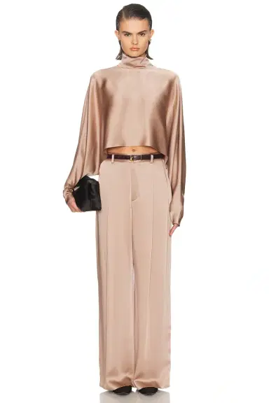 Lapointe Satin Relaxed Pleat Pant | Thumbnail 5 Lapointe Satin Relaxed Pleat Pant | Thumbnail 5