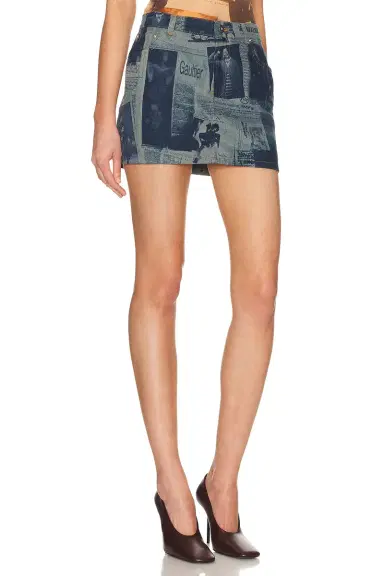 Jean Paul Gaultier Newspaper Print Mini Skirt | Thumbnail 2