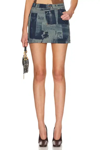 Jean Paul Gaultier Newspaper Print Mini Skirt | Thumbnail 1