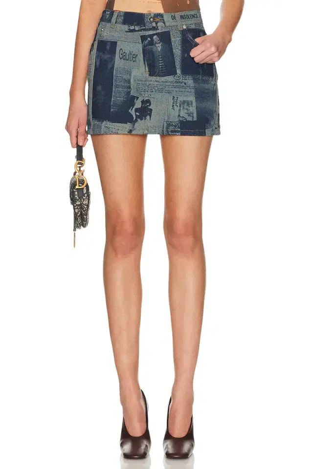 Jean Paul Gaultier Newspaper Print Mini Skirt