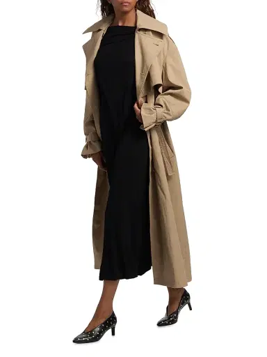 Co Women's Double-Layered Cotton-Blend Trench Coat - Camel | Thumbnail 2