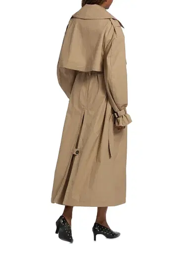 Co Women's Double-Layered Cotton-Blend Trench Coat - Camel | Thumbnail 5