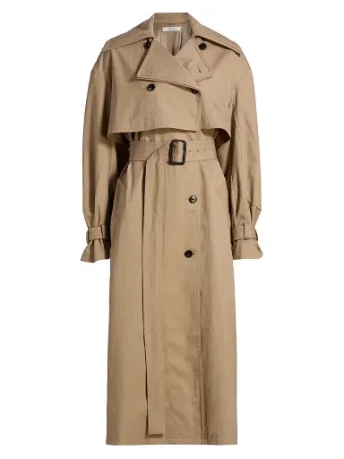 Co Women's Double-Layered Cotton-Blend Trench Coat - Camel | Thumbnail 1