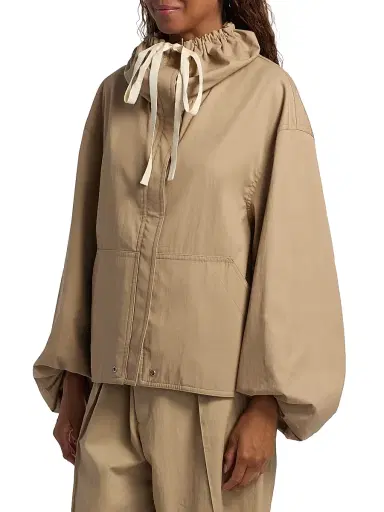 Co Women's Drawstring Cotton-Blend Jacket - Camel - Size XL | Thumbnail 4 Co Women's Drawstring Cotton-Blend Jacket - Camel - Size XL | Thumbnail 4