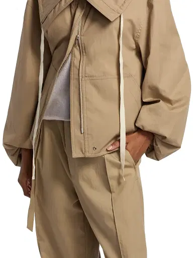 Co Women's Drawstring Cotton-Blend Jacket - Camel - Size XL | Thumbnail 6 Co Women's Drawstring Cotton-Blend Jacket - Camel - Size XL | Thumbnail 6