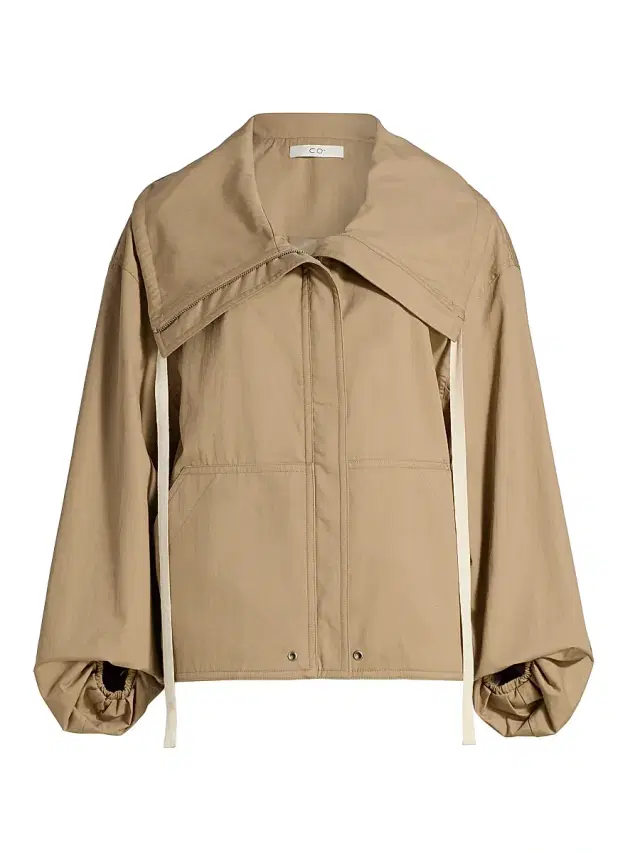 Co Women's Drawstring tton-Blend Jacket - Camel