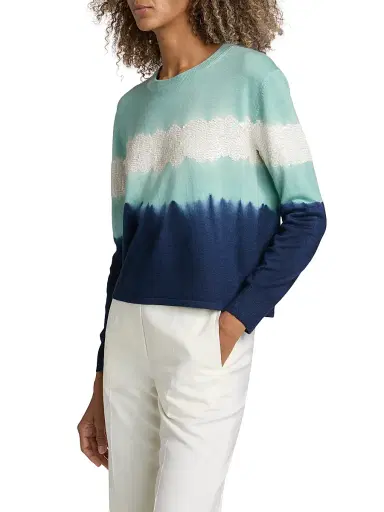 PRABAL GURUNG Women's Sequined Striped Wool-Blend Sweater | Thumbnail 4