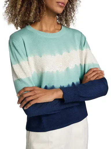 PRABAL GURUNG Women's Sequined Striped Wool-Blend Sweater | Thumbnail 6