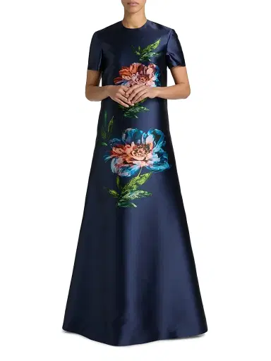 Reem Acra Women's Petals, Spice, & Whispers Of Plumage A-Line Gown | Thumbnail 2