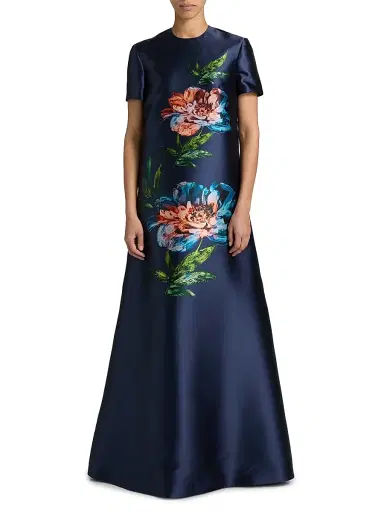 Reem Acra Women's Petals, Spice, & Whispers Of Plumage A-Line Gown | Thumbnail 3