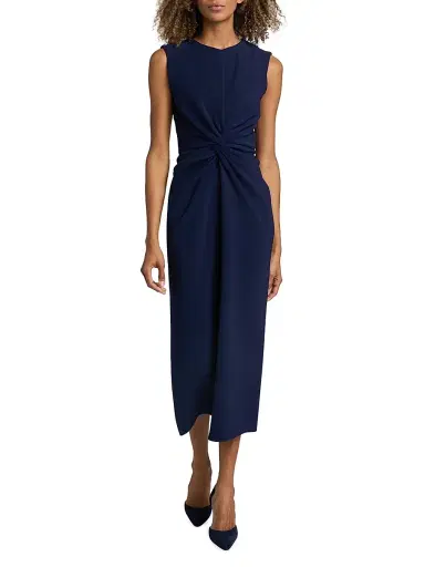 PRABAL GURUNG Women's Stretch Crepe Sheath Dress - Midnight - Size 4 | Thumbnail 2