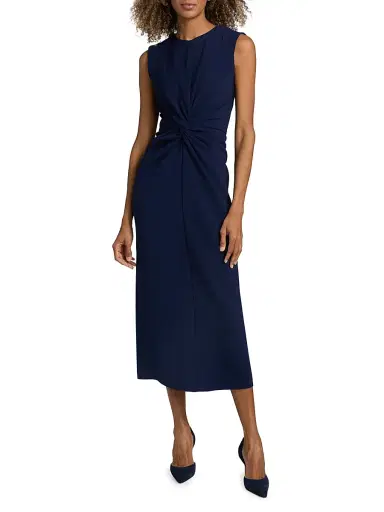 PRABAL GURUNG Women's Stretch Crepe Sheath Dress - Midnight - Size 4 | Thumbnail 3