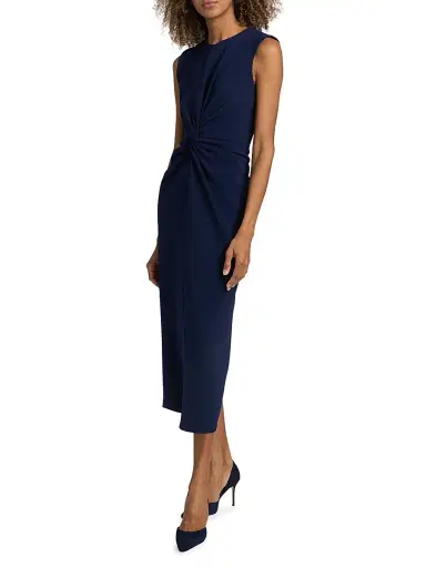 PRABAL GURUNG Women's Stretch Crepe Sheath Dress - Midnight - Size 4 | Thumbnail 4