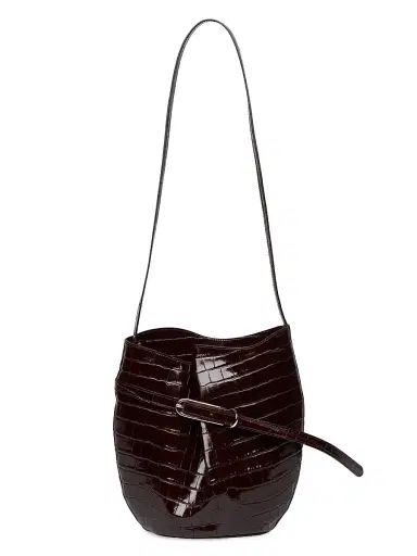 Liffner Women's Belted Croc-Embossed Leather Bucket Bag | Thumbnail 1 Liffner Women's Belted Croc-Embossed Leather Bucket Bag | Thumbnail 1