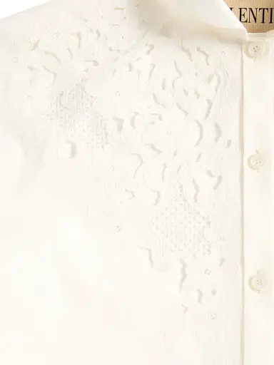 Valentino Garavani Women's Embroidered Poplin Shirt - White - Size 10 | Thumbnail 6